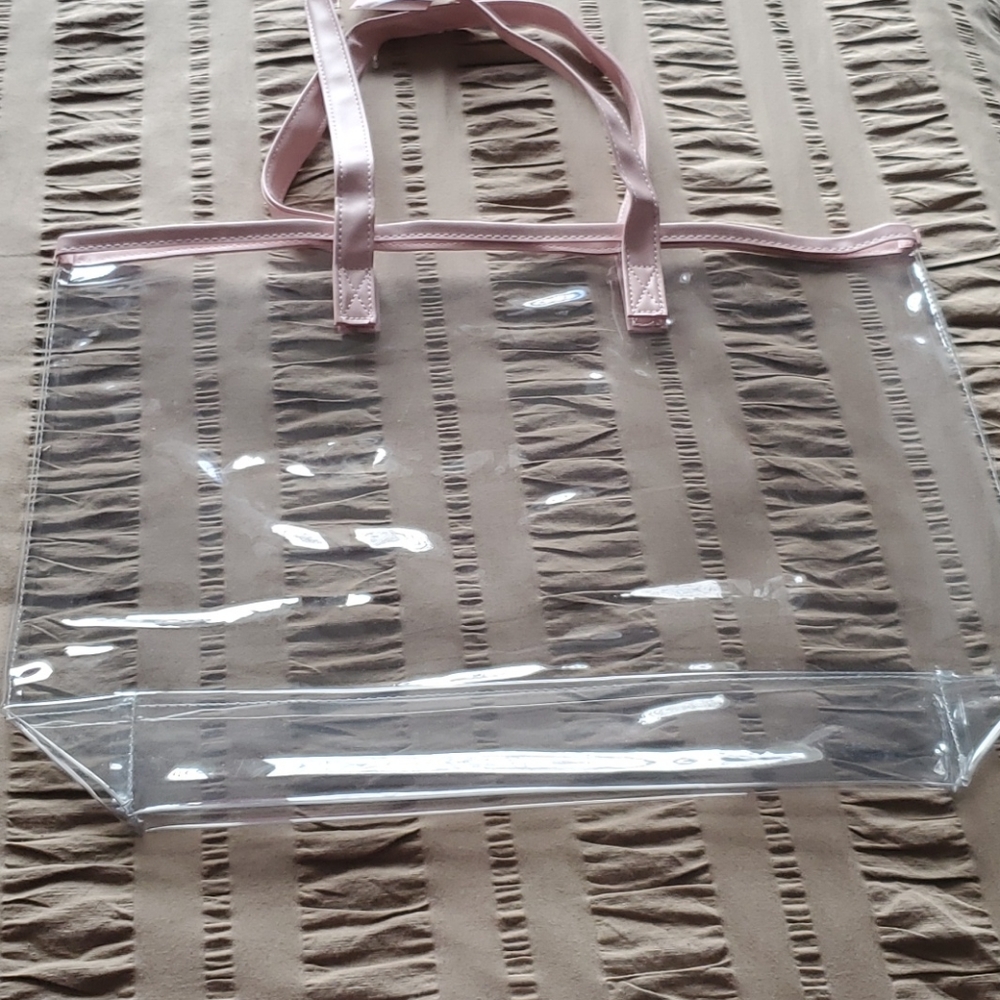Ulta Woman's Clear Tote Bag with Pink Staps